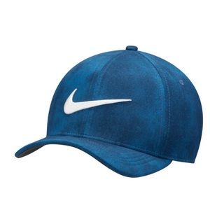 Nike AeroBill Dri-fit Classic99 Adjustable Golf Hat Blue Black Swoosh NEW Marble